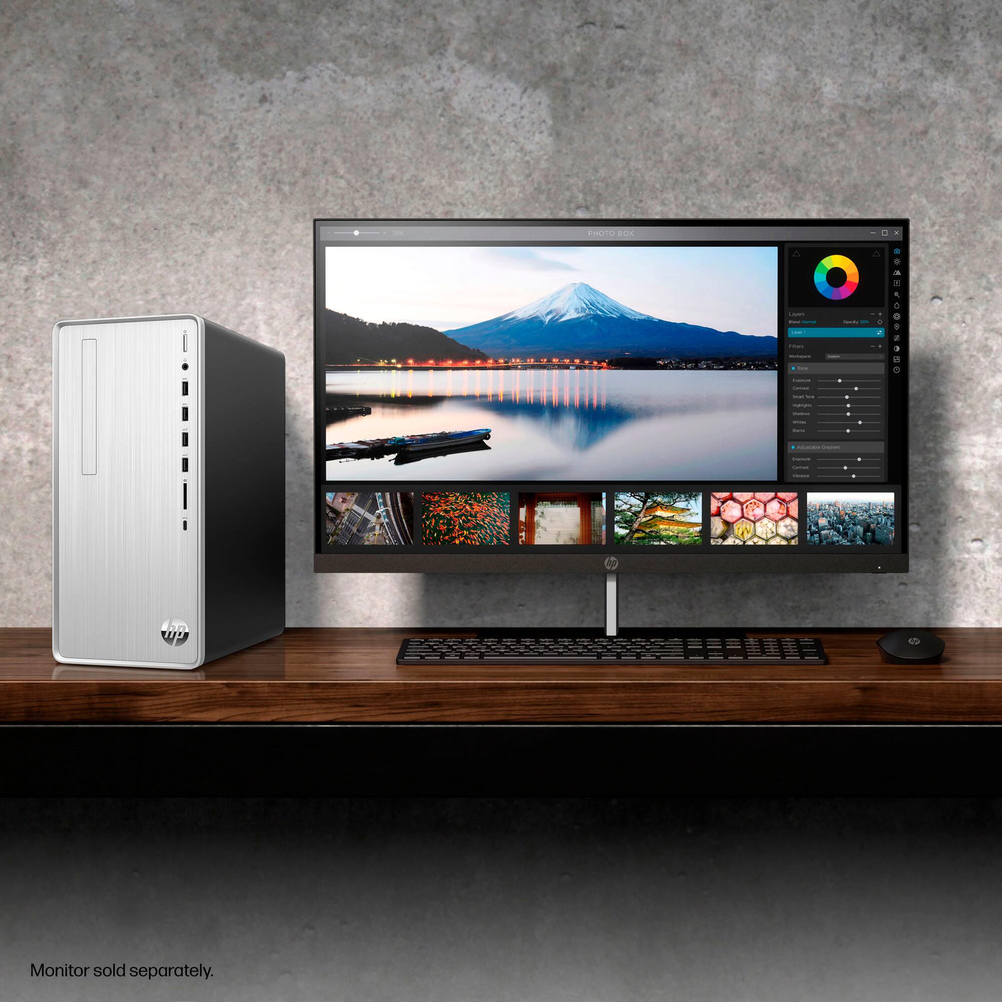 The text on the image reads: "15 Monitor sold separately."