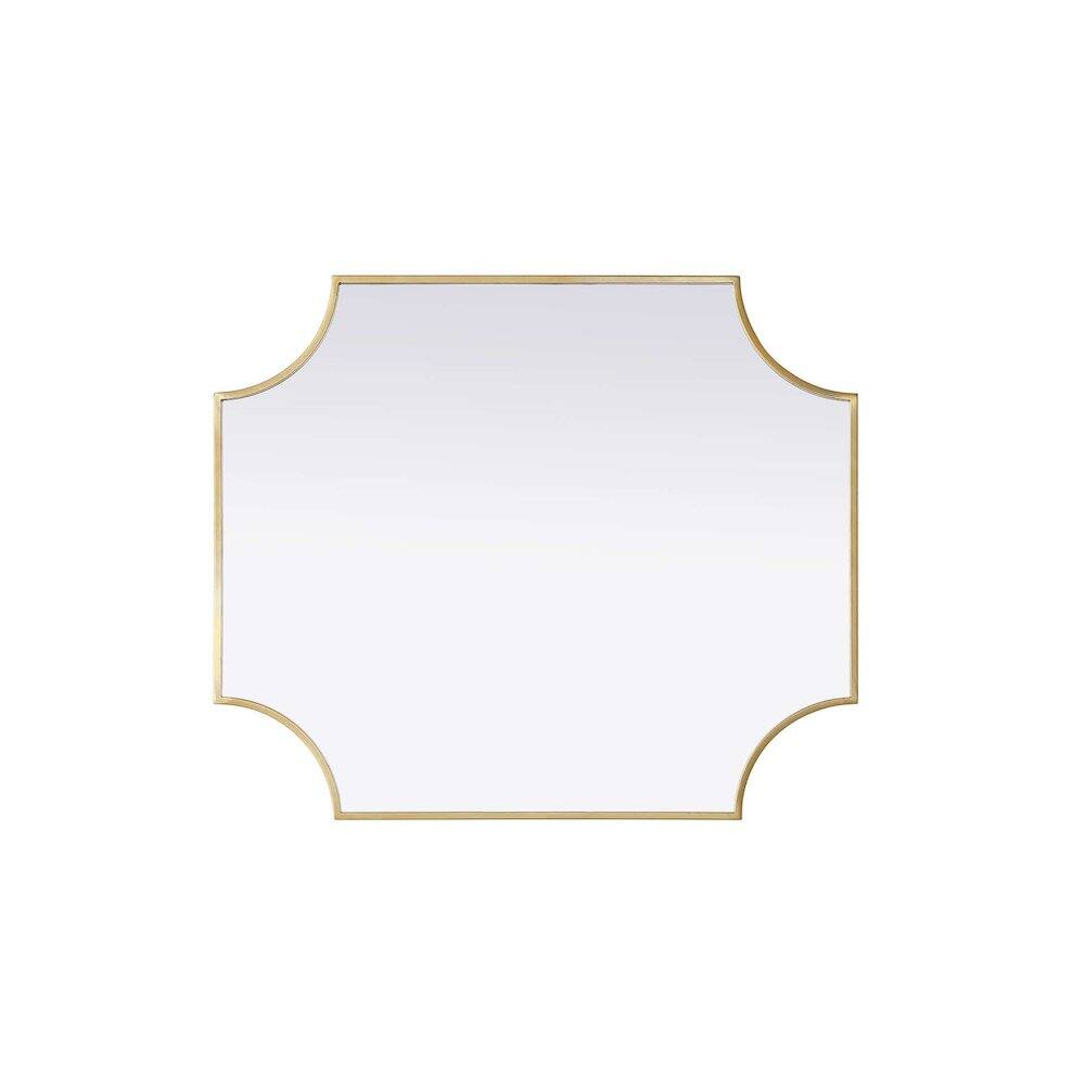 Alt View 2. Elegant Kitchen and Bath - Notched Metal Mirror 27x32 inch in Brass - Brass.