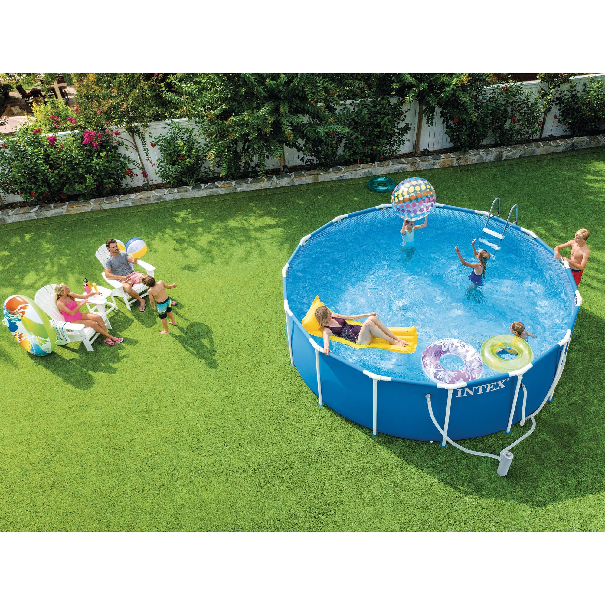 Alt View 2. Intex - Metal Frame Pool Set: 15' x 48" - Blue.