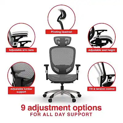 Staples Hyken Ergonomic Mesh Swivel Task Chair Charcoal Gray ST63139 ...
