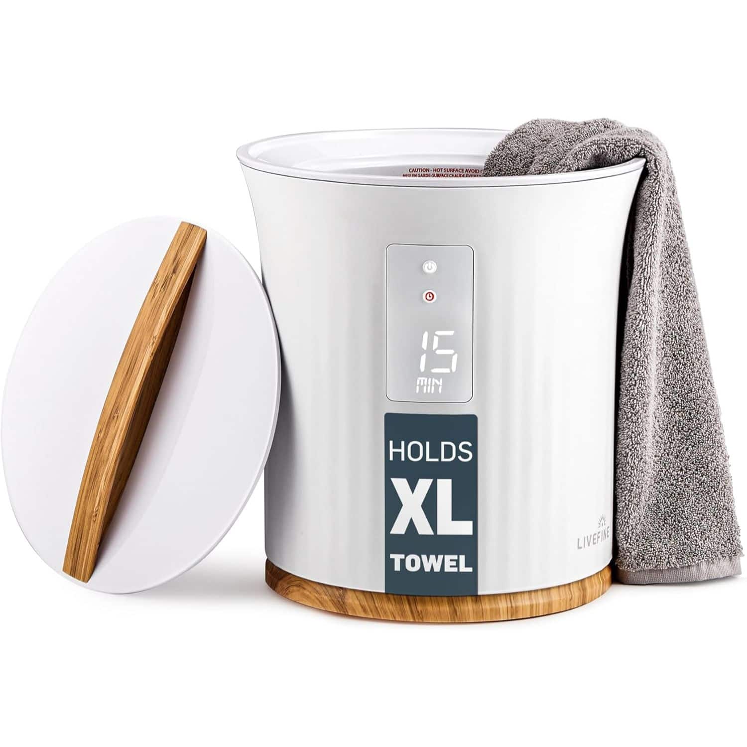 LiveFine - Towel Warmer, Small Bucket Style Heated Towel Warmer, Fits 40”x70” Towels - White price history on PriceWatchPro