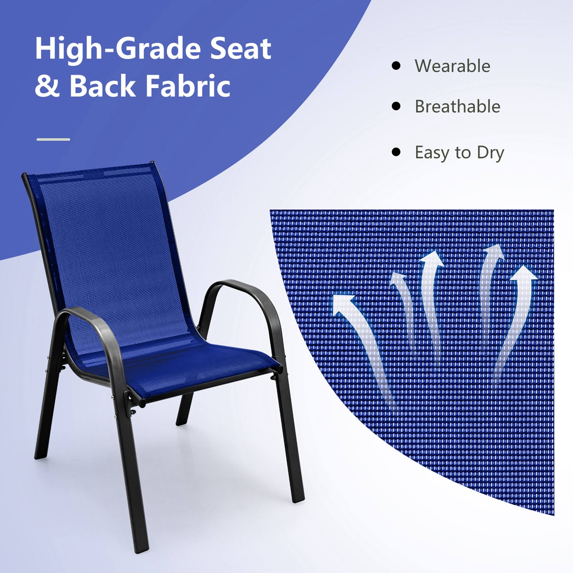 High-Grade Seat & Back Fabric

Wearable
Breathable
Easy to Dry