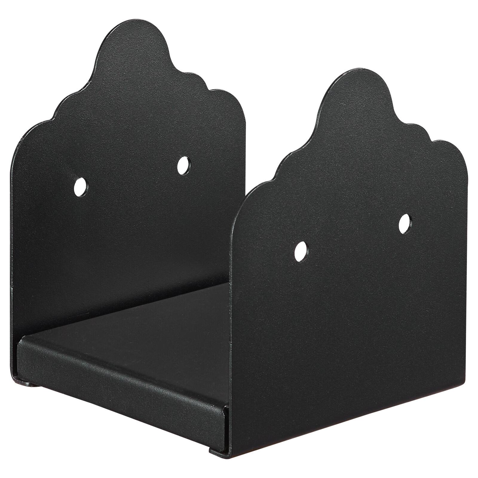 Alt View 5. VEVOR - 6x6 Post Base 2 Pcs, Inner Size 5.9x5.55 inch / 150x141 mm Post Brackets, Heavy Duty Carbon Steel Decking Posts - Black.