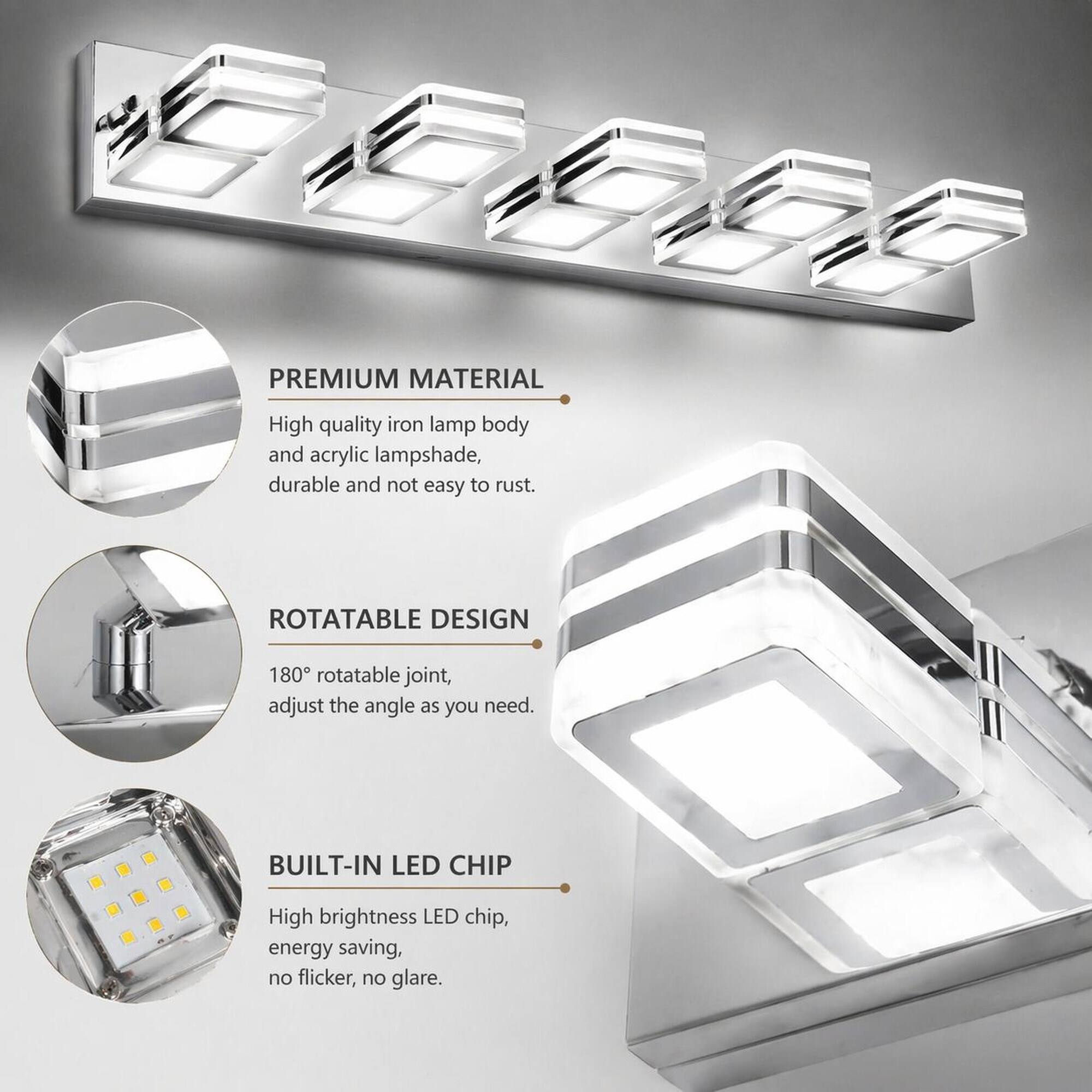 PREMIUM MATERIAL
High quality iron lamp body and acrylic lampshade, durable and not easy to rust.

ROTATABLE DESIGN
180° rotatable joint, adjust the angle as you need.

BUILT-IN LED CHIP
High brightness LED chip, energy saving, no flicker, no glare.