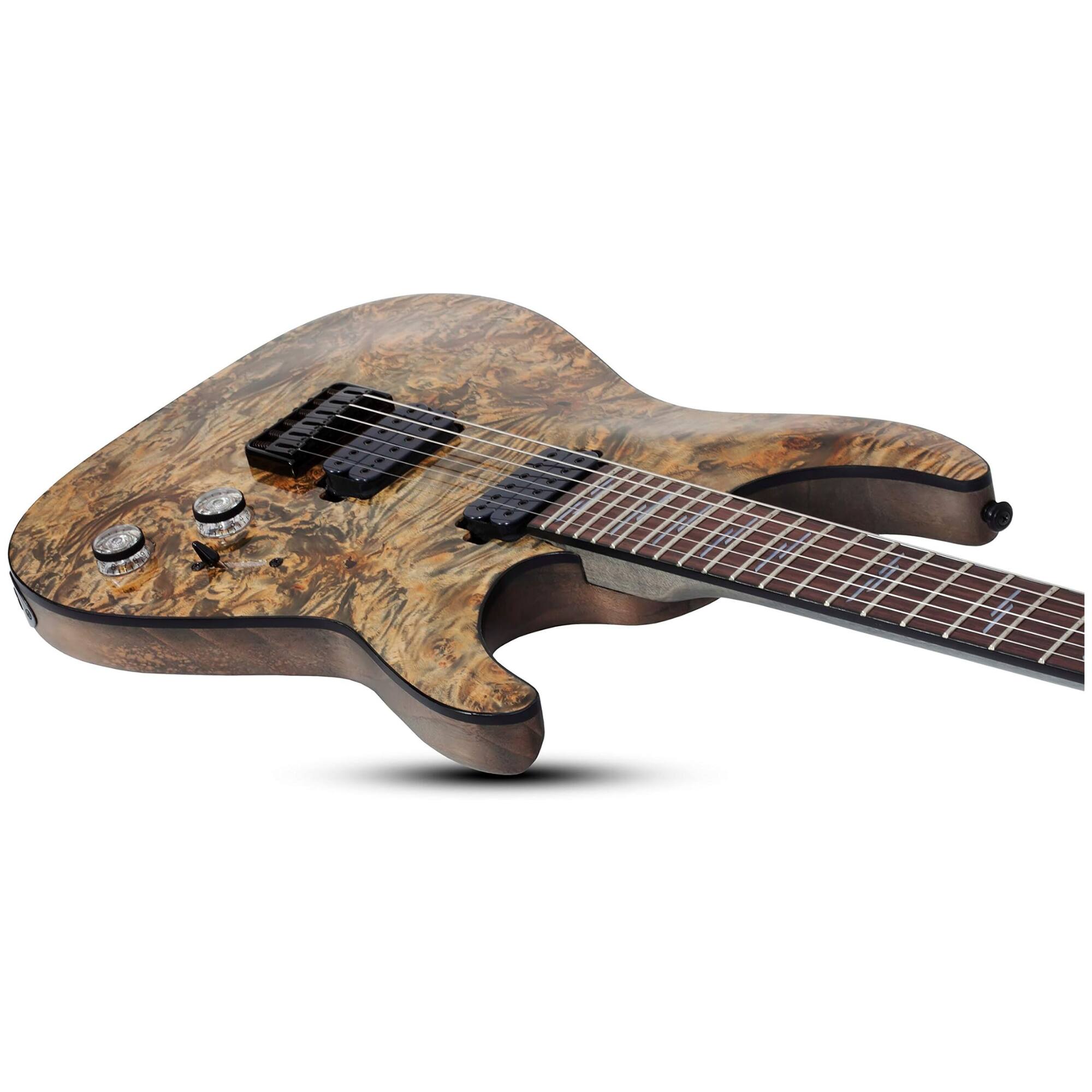 Left. Schecter - Schecter Guitar Research 2451 Omen Elite-6 Electric Guitar, Maple Neck, Charcoal - Charcoal.