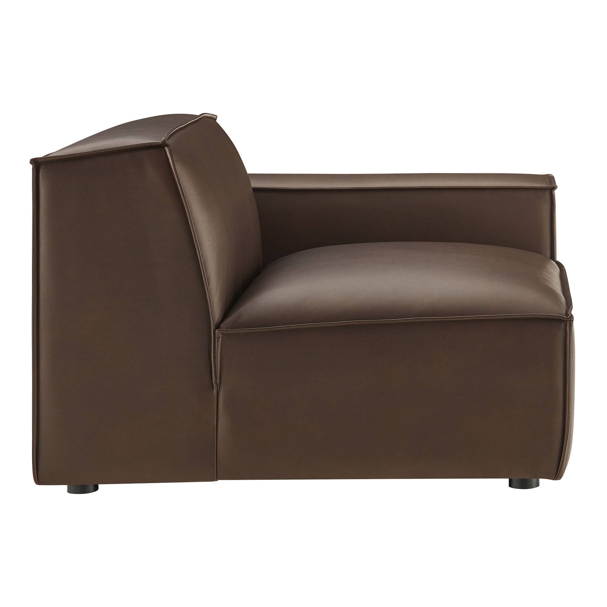Back. Modway - Restore Vegan Leather Right-Facing Modular Lounge Chair by Modway - Espresso.
