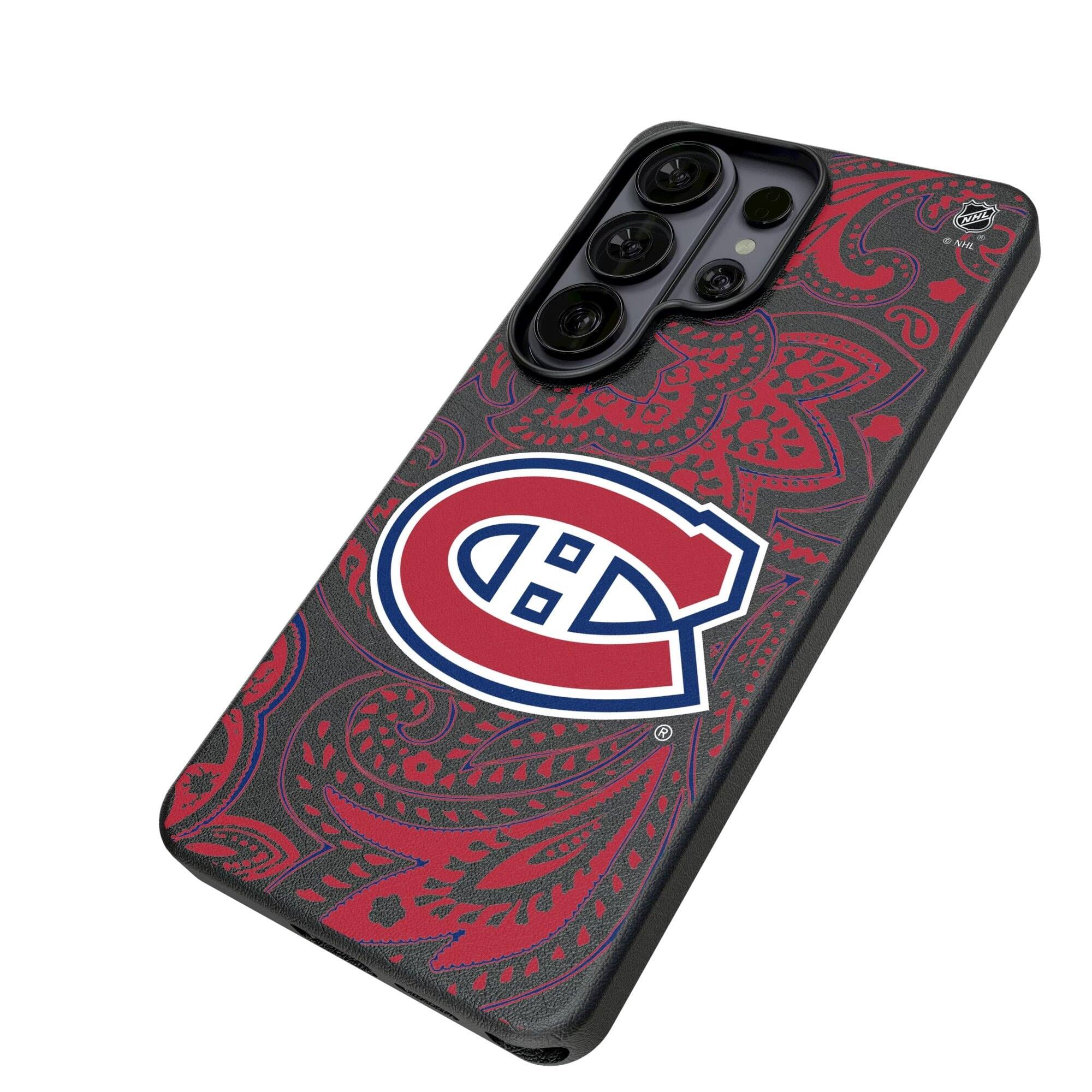 Alt View 1. Keyscaper - Montreal Canadiens Paisley Galaxy Magnetic Bump Case - S25 - Black.
