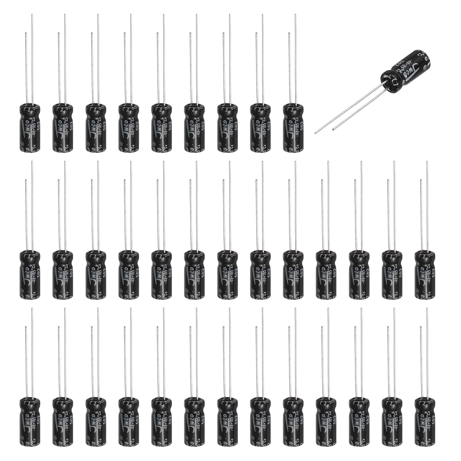 Unique Bargains - 1uF 50V Non-Polar Electrolytic Capacitor, 5x11mm, for Audio Tweeter/Speaker Crossover, 40pcs - Black