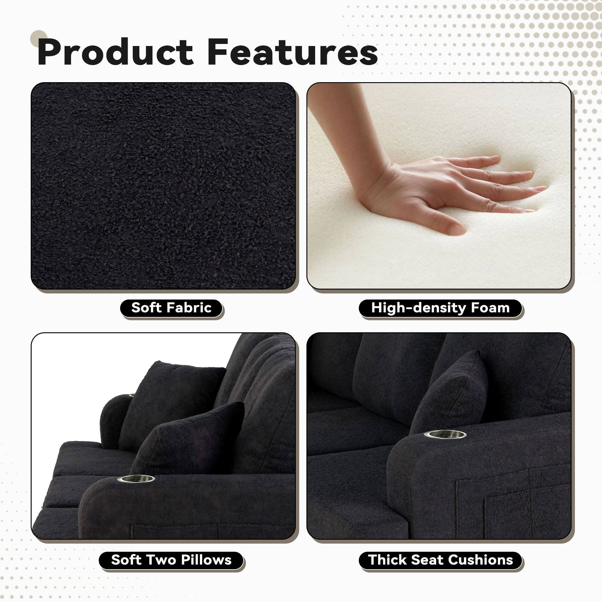 Product Features

- Soft Fabric
- High-density Foam
- Soft Two Pillows
- Thick Seat Cushions