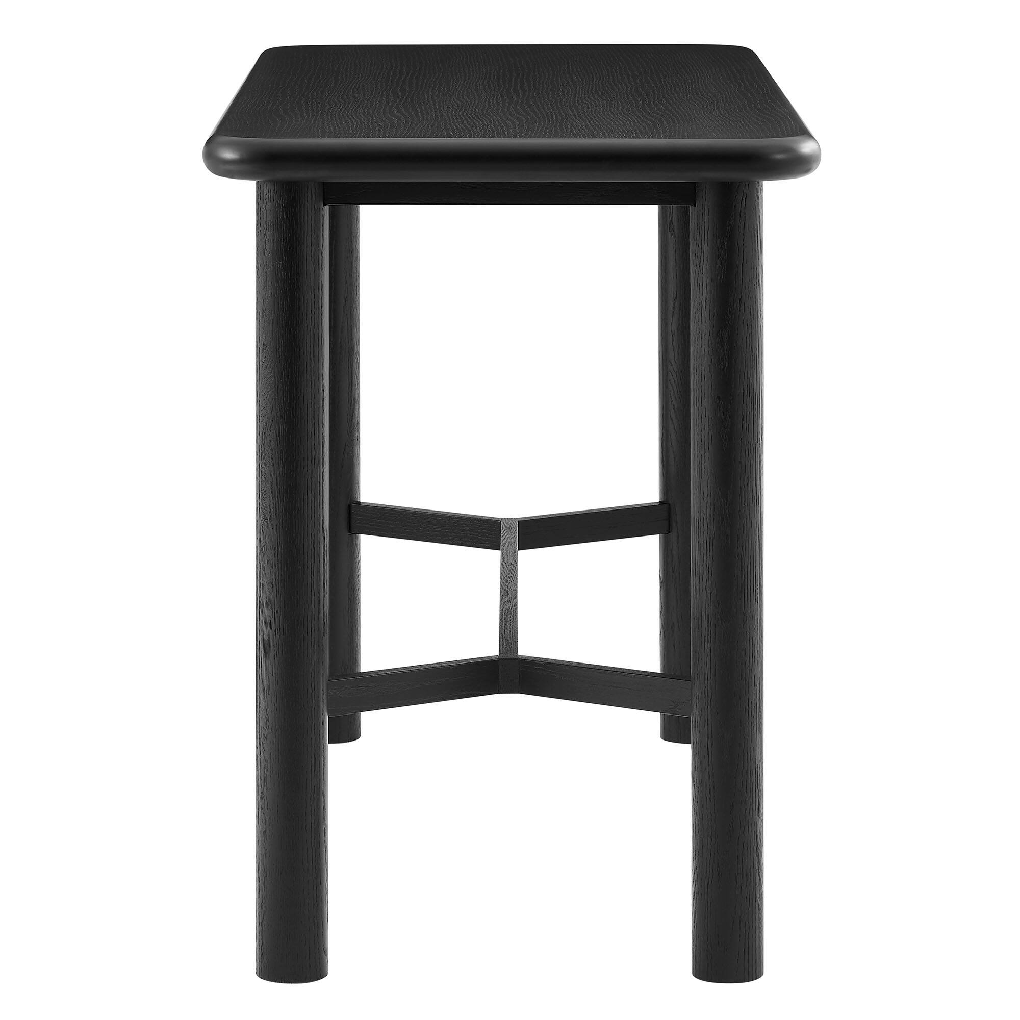 Alt View 2. Modway - Alvia Rectangular 60" Oak Wood Bar Table by Modway - Black.
