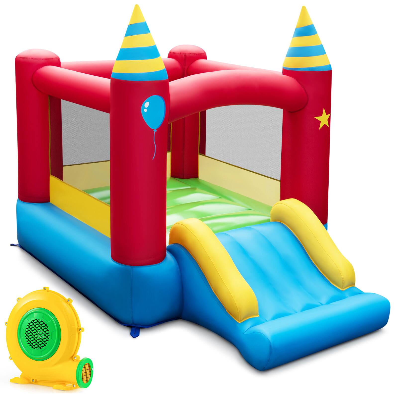 Alt View 7. Ecooso - Kids Inflatable Bounce Castle with 480W Blower Included.