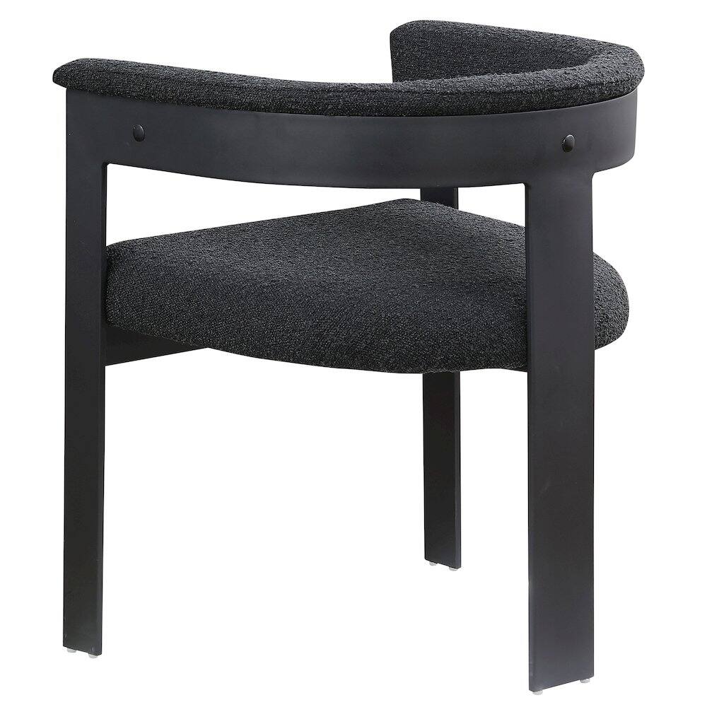 Alt View 4. Meridian Furniture - Romeo Black Boucle Fabric Dining Chair, Set of 2 - Black.