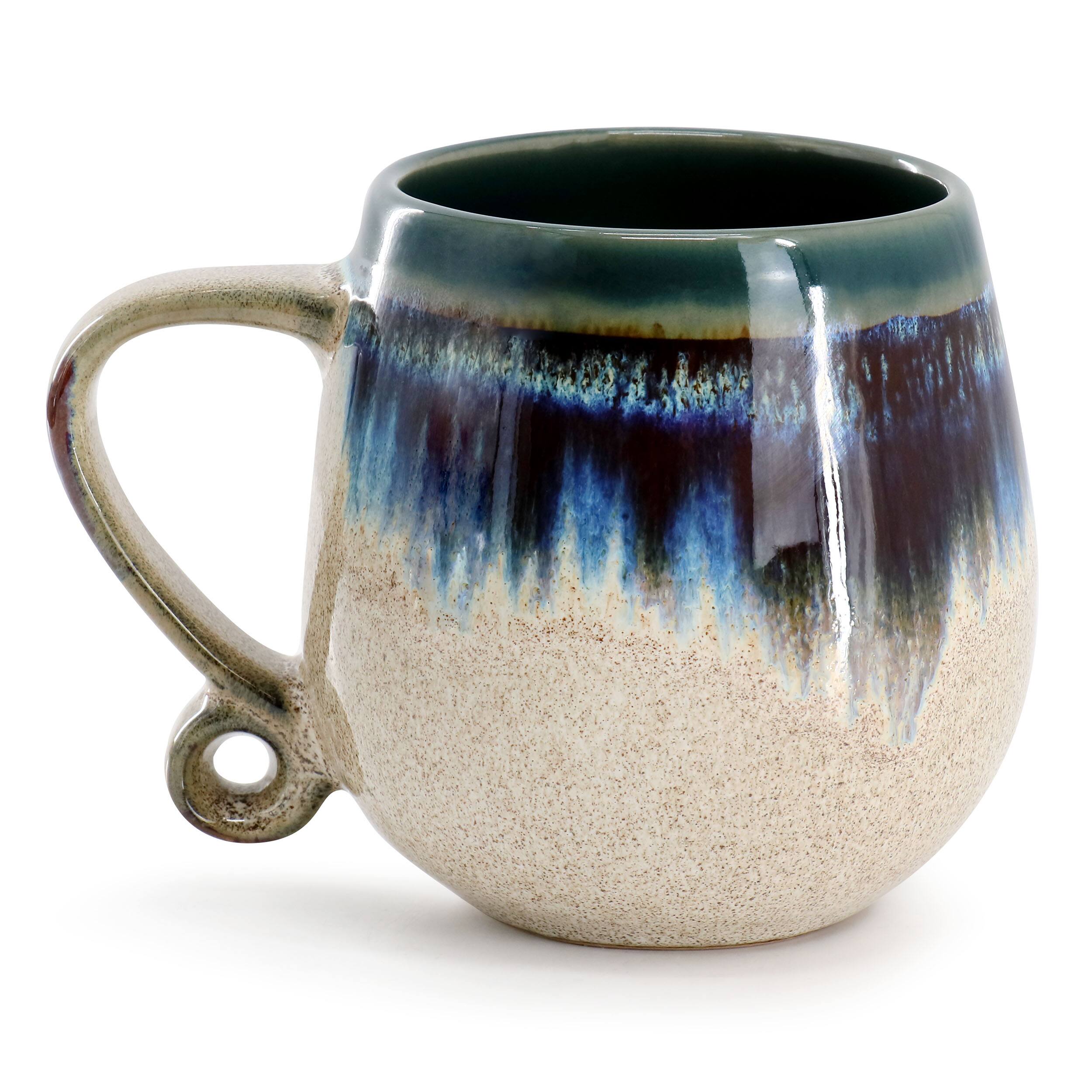 Alt View 1. Meritage - Meritage Lexington 4 Piece 20 Ounce Stoneware Two Tone Mug Set in Blue Multi - Blue Multi.