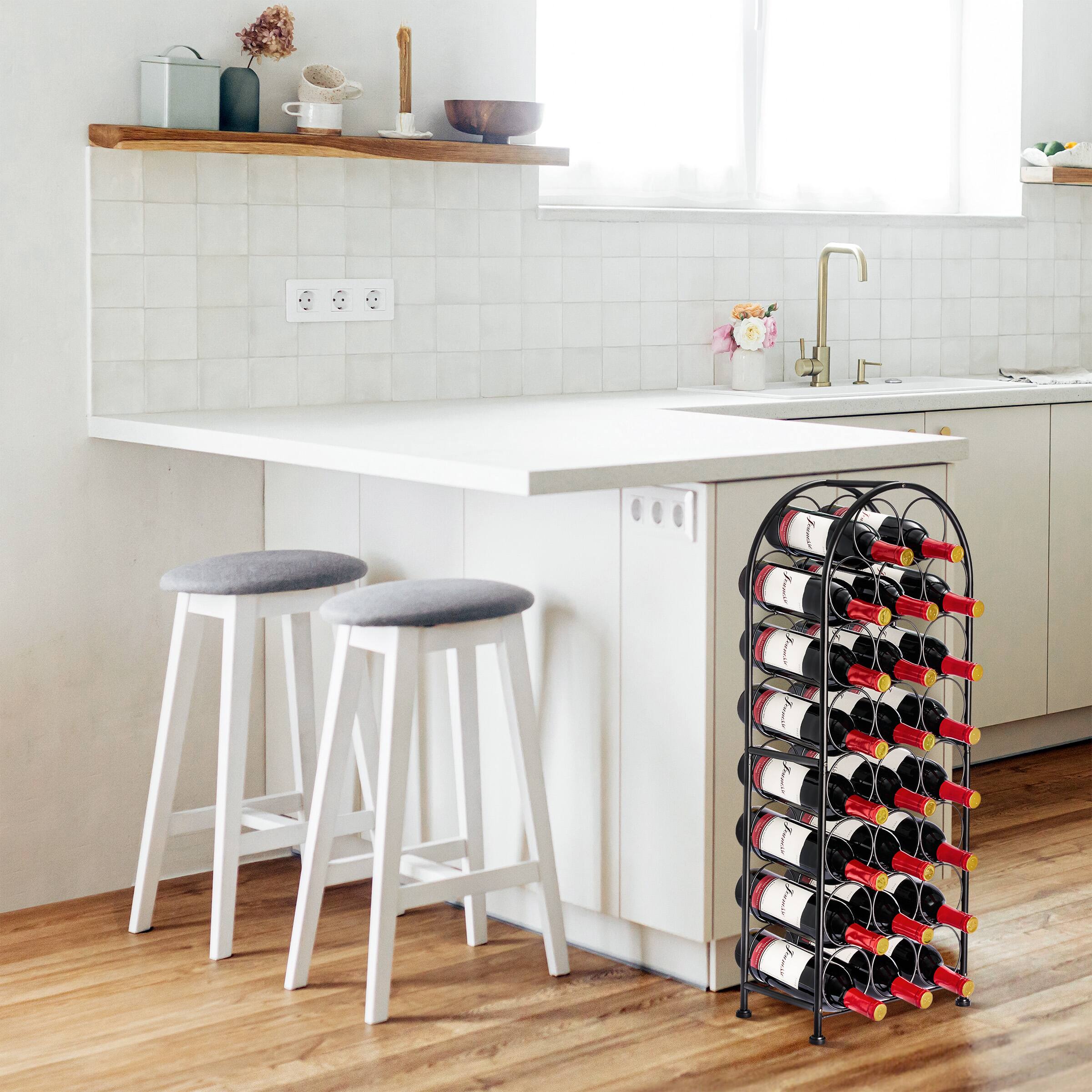 Left. Sorbus - Sorbus Chateau Style Wine Bottle Rack for Home and Cellar - Black.