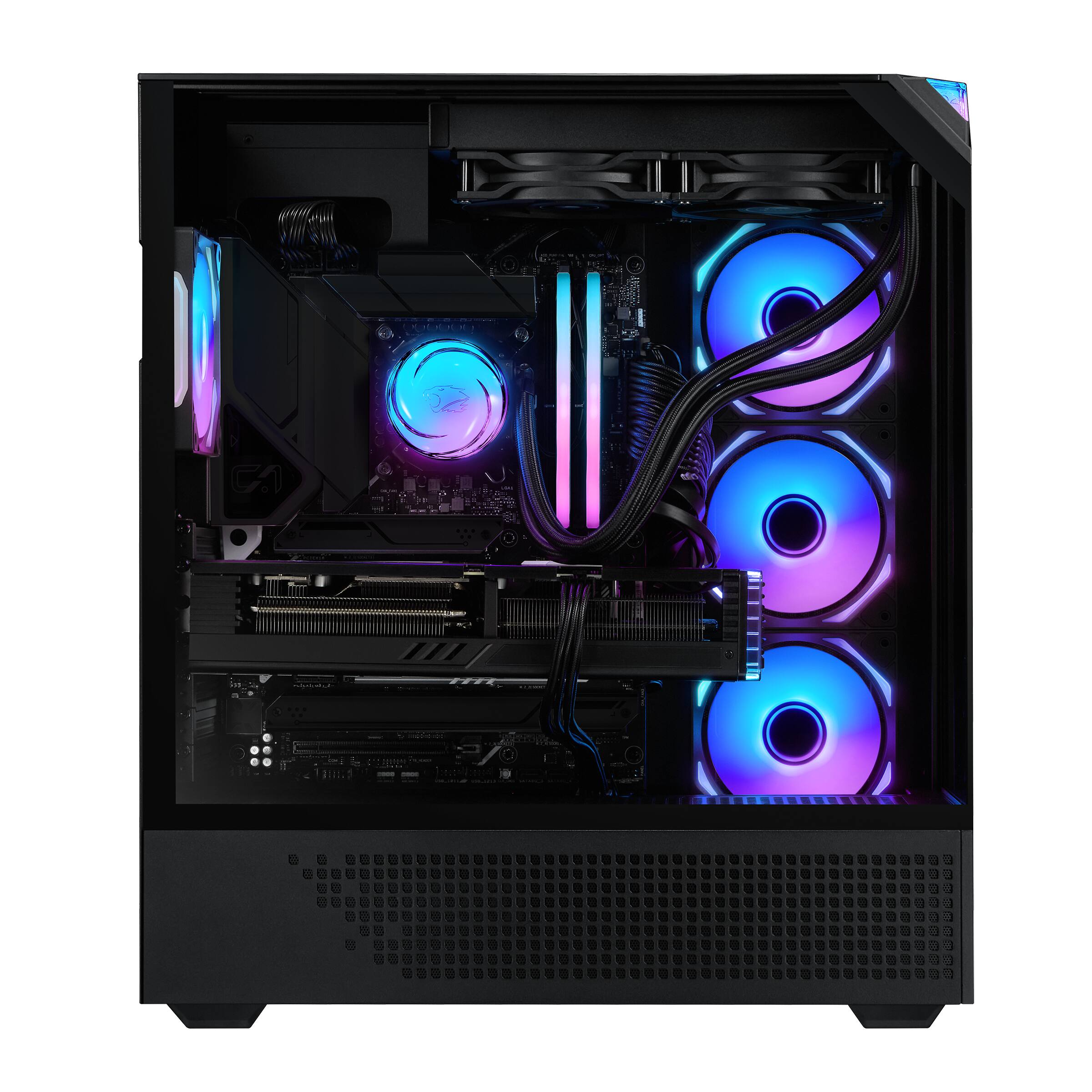 Left. iBUYPOWER - Element Pro Gaming Desktop PC-Intel Core i9 14900KF,NVIDIA GeForce RTX 5070 12GB,32GB DDR5 RGB,2TB NVMe SSD - Black.