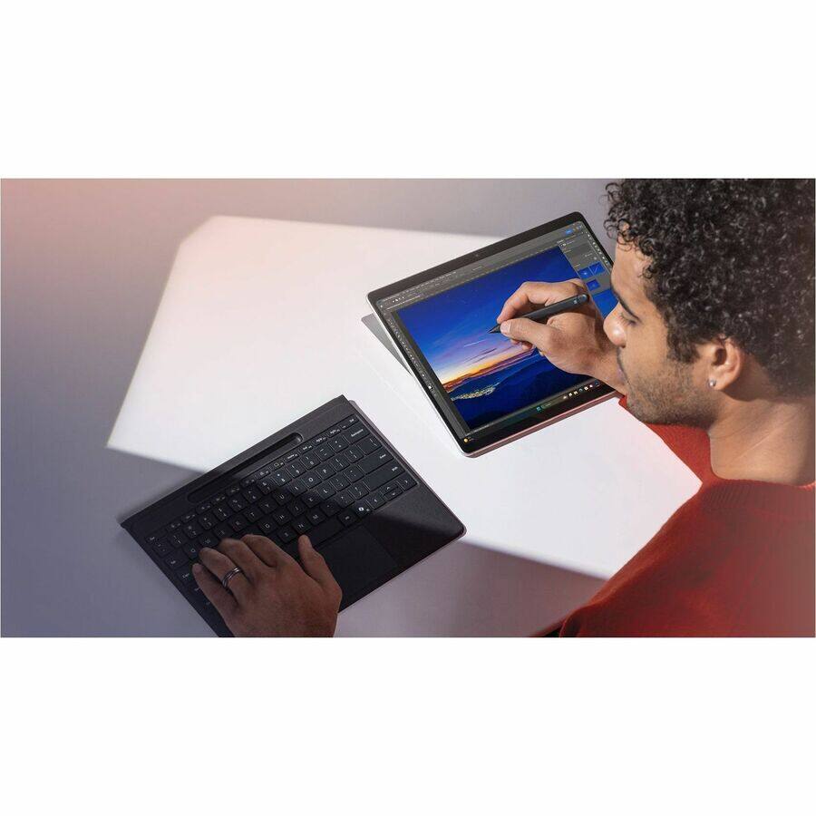 Alt View 2. Microsoft - Microsoft Surface Pro Flex Keyboard - Black with Bold Keyset - Wireless Connectivity - Bluetooth - 32.81 ft - CoPilot - Black.