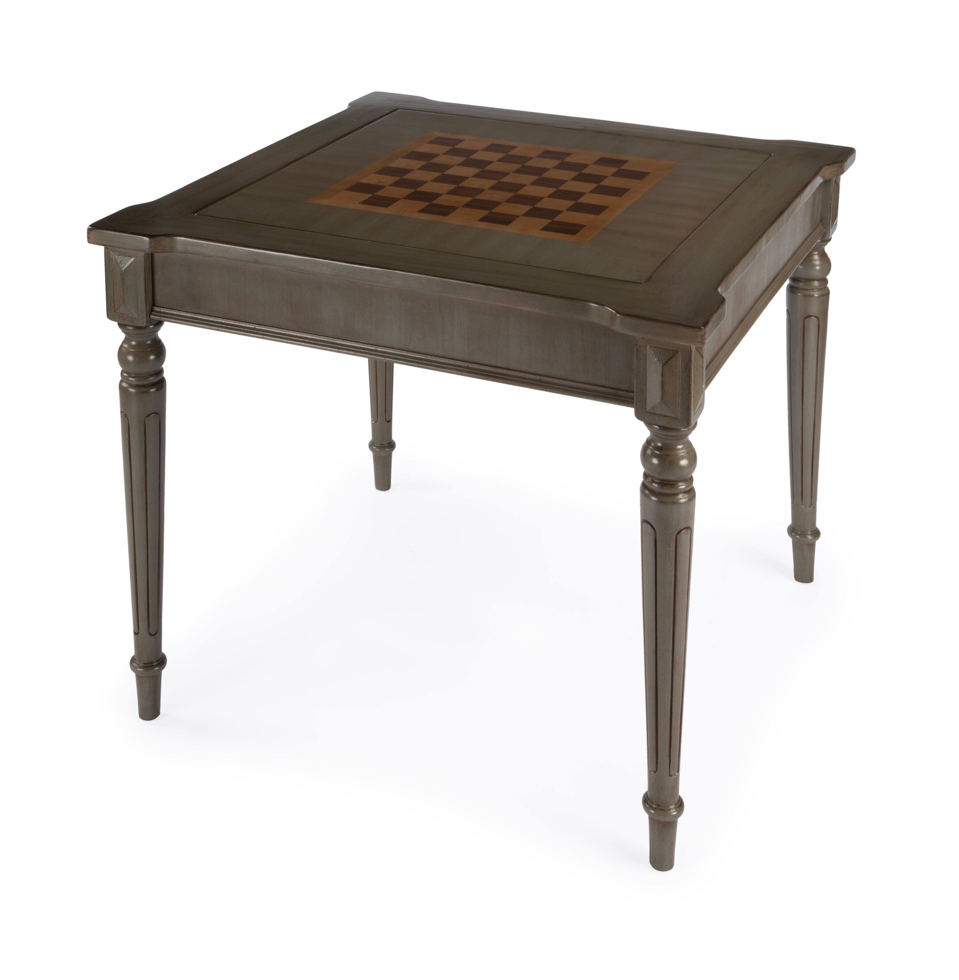 Front. Butler Specialty - Vincent 36 in. W Square Wood Multi-Game Card Table with Reversible Top - Gray.
