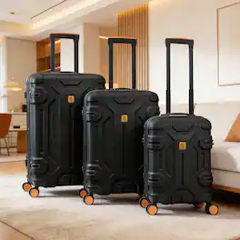 Oumilen - 3 Piece Luggage Set – 20" + 26" + 30" ABS Hardshell Suitcases, Spinner Wheels with TSA Lock - Black