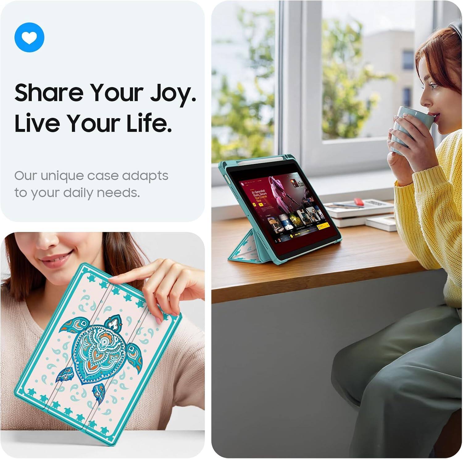 Share Your Joy. Live Your Life.

Our unique case adapts to your daily needs.