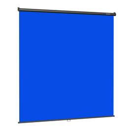 RAUBAY - 6.7′ x 7.2′ Pull Down Screen Backdrop Retractable Collapsible Wall-Mount Background - Blue