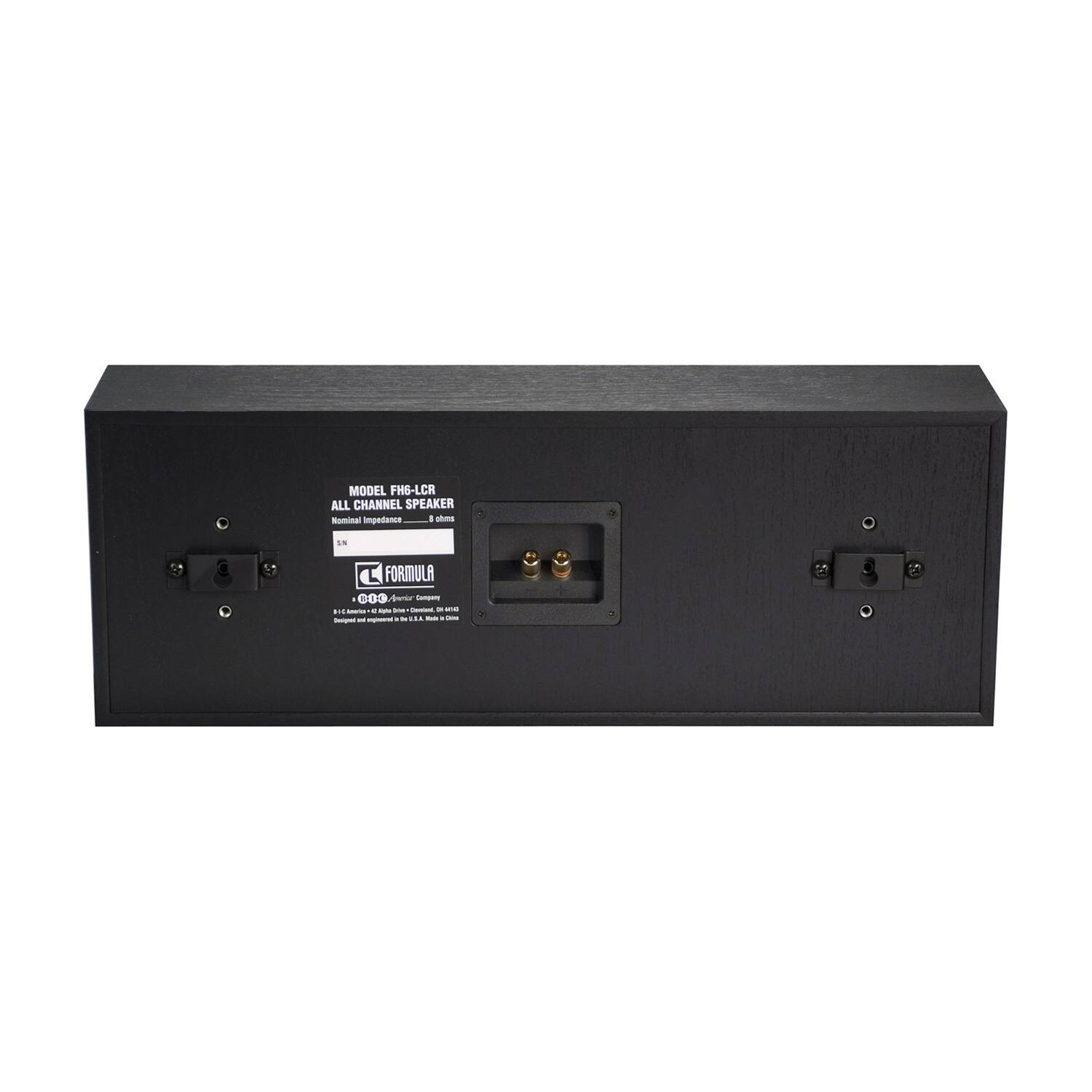 MODEL FH6-LCR  
ALL CHANNEL SPEAKER  
Nominal Impedance: 8 ohms  

FORMULA  
6000 Series  
Designed and engineered in the U.S.A. Made in China  

6000 Series  
Designed and engineered in the U.S.A. Made in China