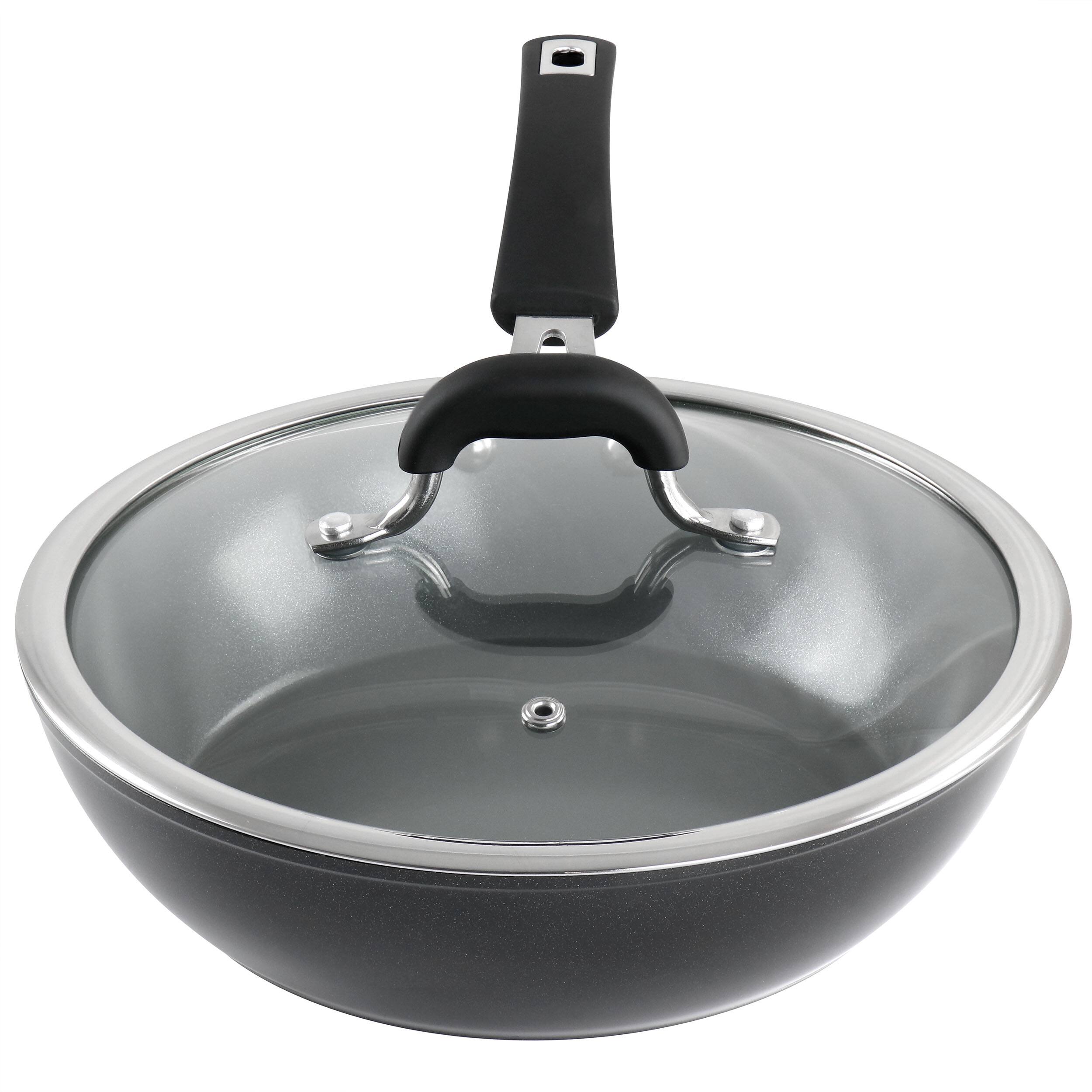 Alt View 1. Kenmore - Kenmore Arlington 3.5 Quart Non Stick Aluminum Saute Pan with Lid in Black Diamond - Black.