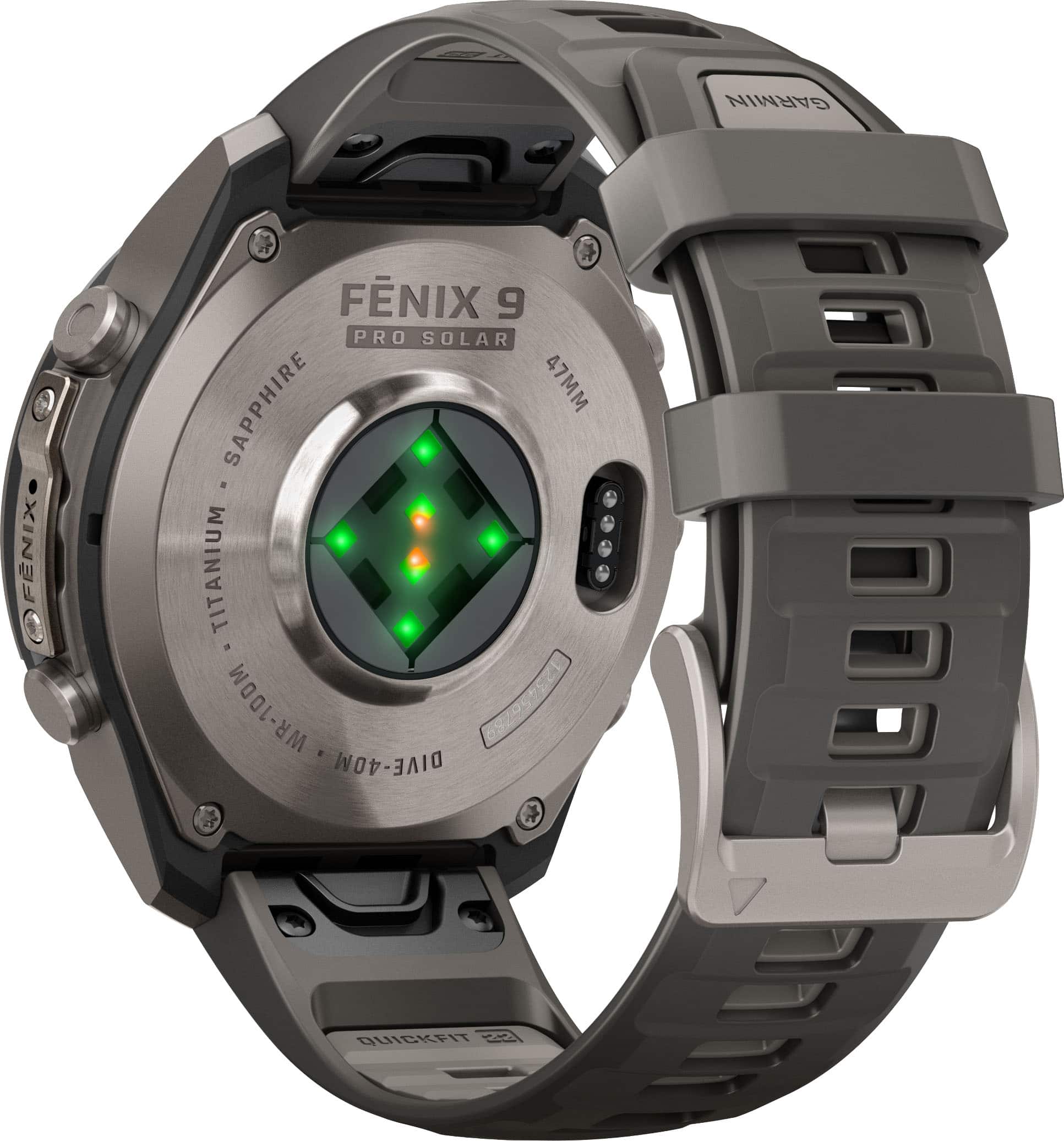 Garmin fēnix 9 Pro Solar GPS Smartwatch 47 mm Titanium Pebble Gray