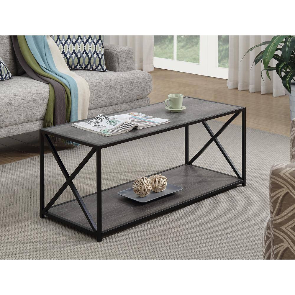 Angle. Convenience Concepts - Tucson Coffee Table - Weathered Gray.
