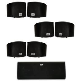 Acoustic Audio by Goldwood - AA321B and AA40CB Indoor Speakers Mountable or Bookshelf Home Theater 7 Speaker Set - Black