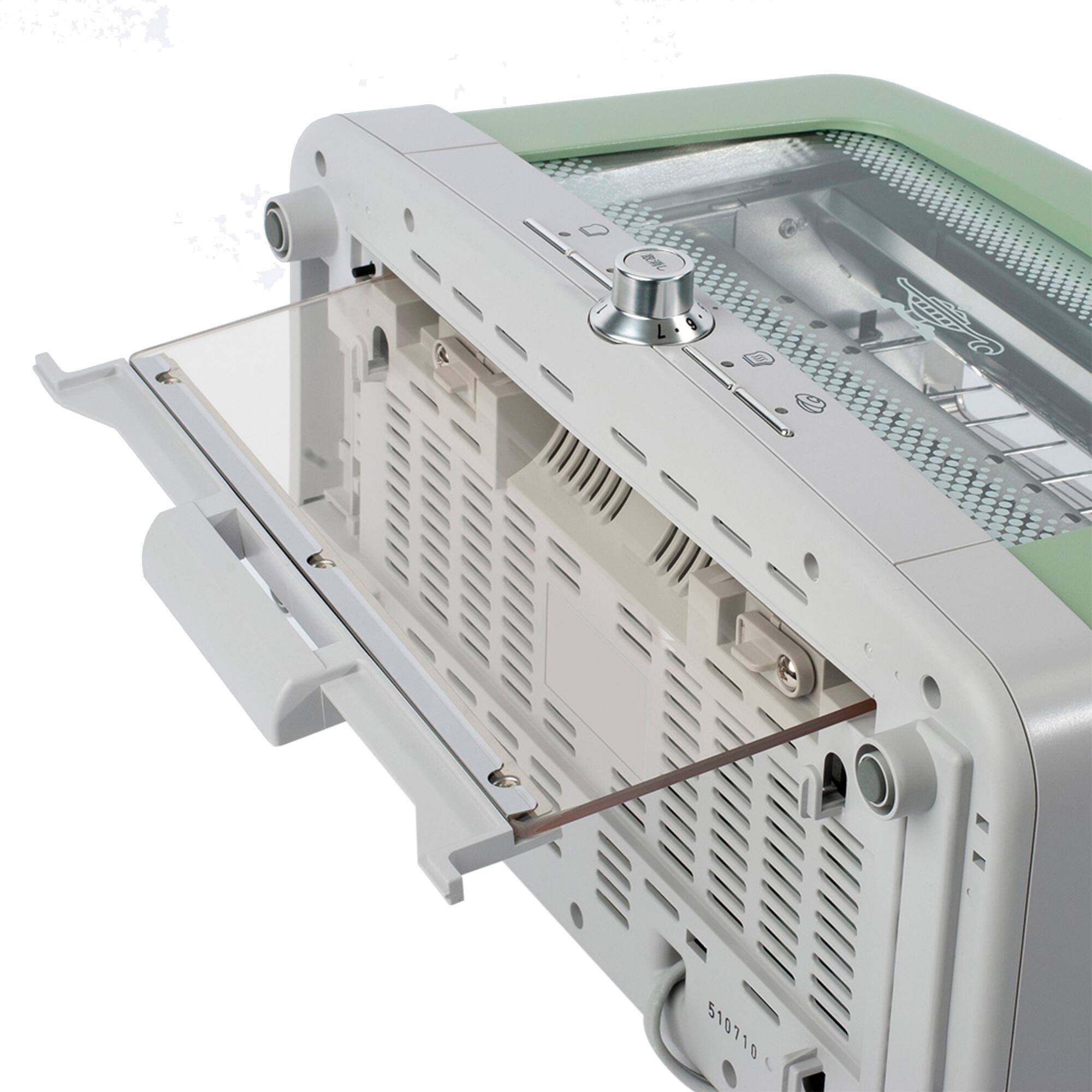 Alt View 5. HeatMate - HeatMate Graphite Technology 7 Setting Pop Up Toaster w/3 Functions & Bagel Mode - Olive/Brushed Nickel.