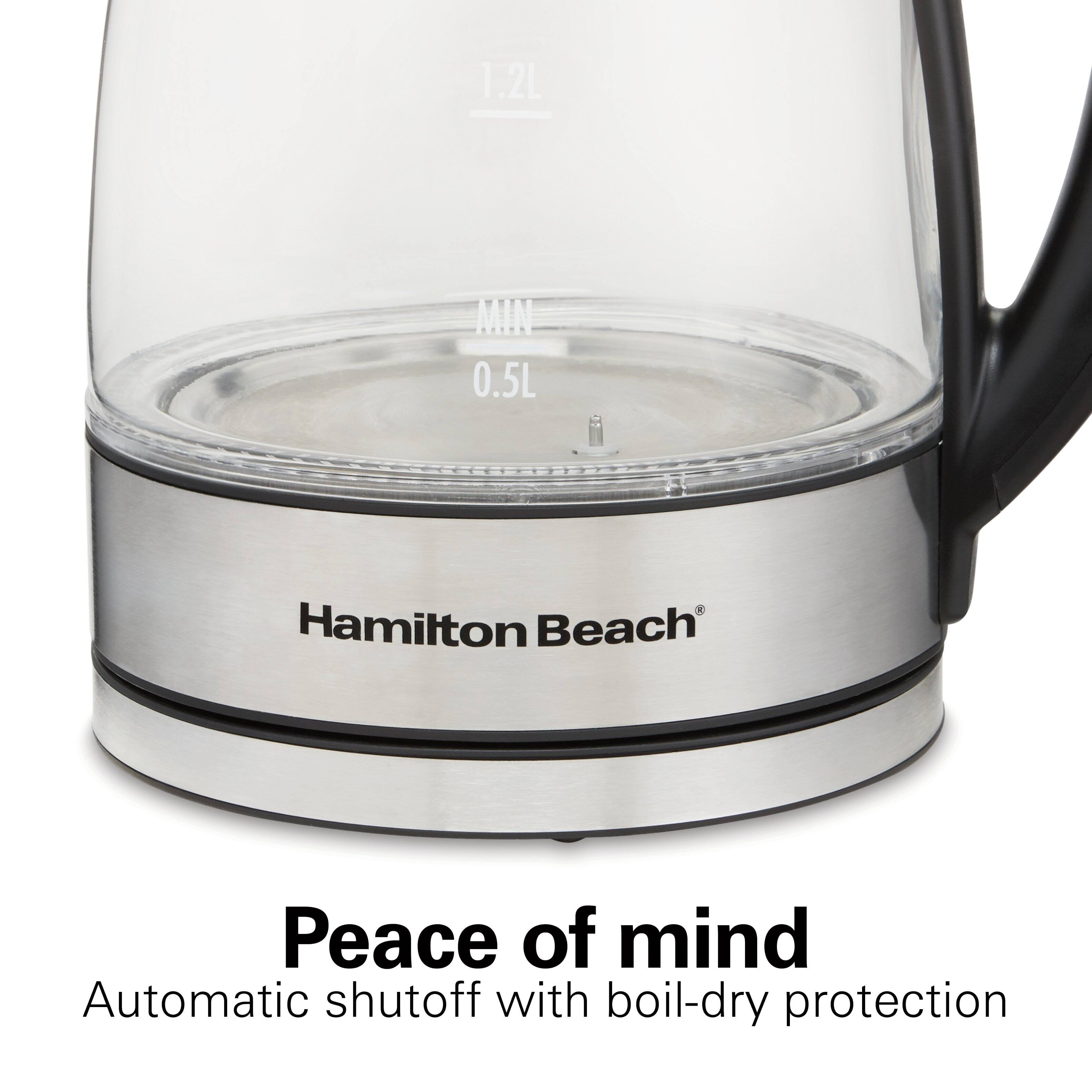 1.2L  
MIN 0.5L  
Hamilton Beach  
Peace of mind  
Automatic shutoff with boil-dry protection