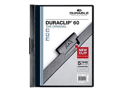 Durable - Report Cover with DURACLIP, Letter-size, Holds Up to 60 Pages, Clear Cover/ 25 per Box - Black price history on PriceWatchPro