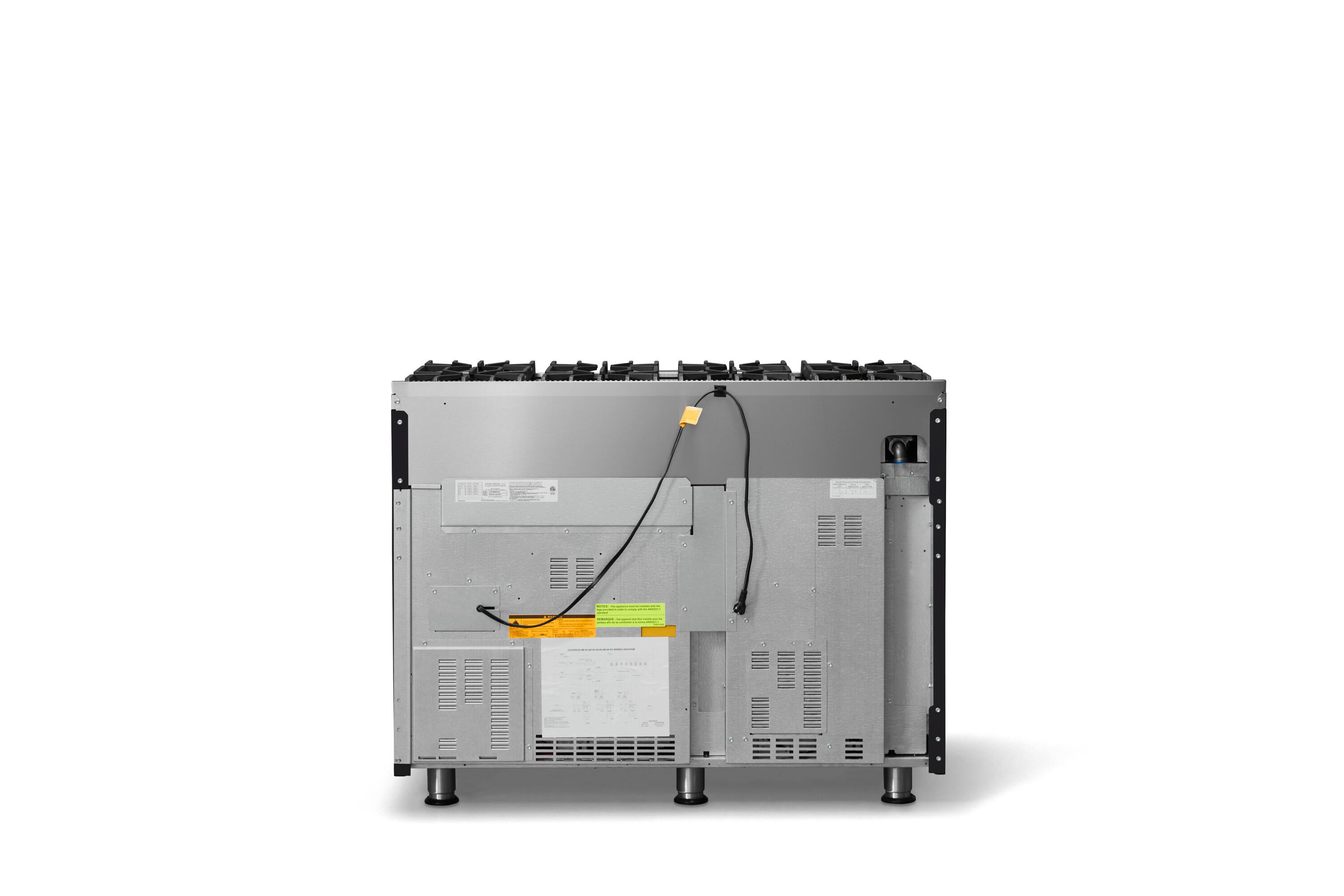 Back. Viking - 6.1 Cu. Ft. Professional 5 Series Freestanding Double Oven Gas Convection 8 Burner Range - Onyx.