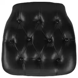 Emma + Oliver - Hard Tufted Vinyl Chiavari Chair Cushion - Black