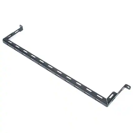 Front. RackSolutions - RackSolutions Horizontal Offset Cable Tie Bar (4in Offset) - Black.