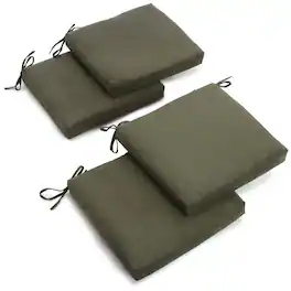 Blazing Needles - 20-inch by 19-inch Polyester Chair Cushion (Set of Four) - Hunter Green