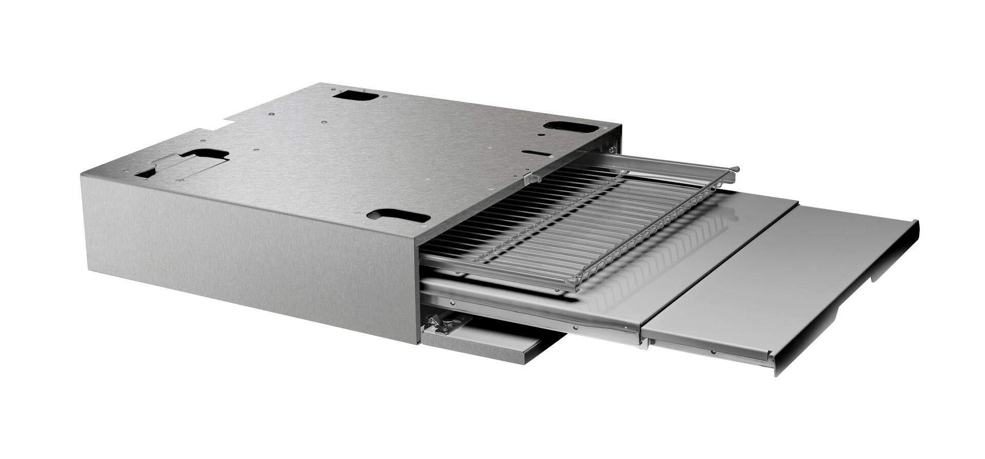 Front. Asko - Hidden Helper - Double Shelf - Titanium.