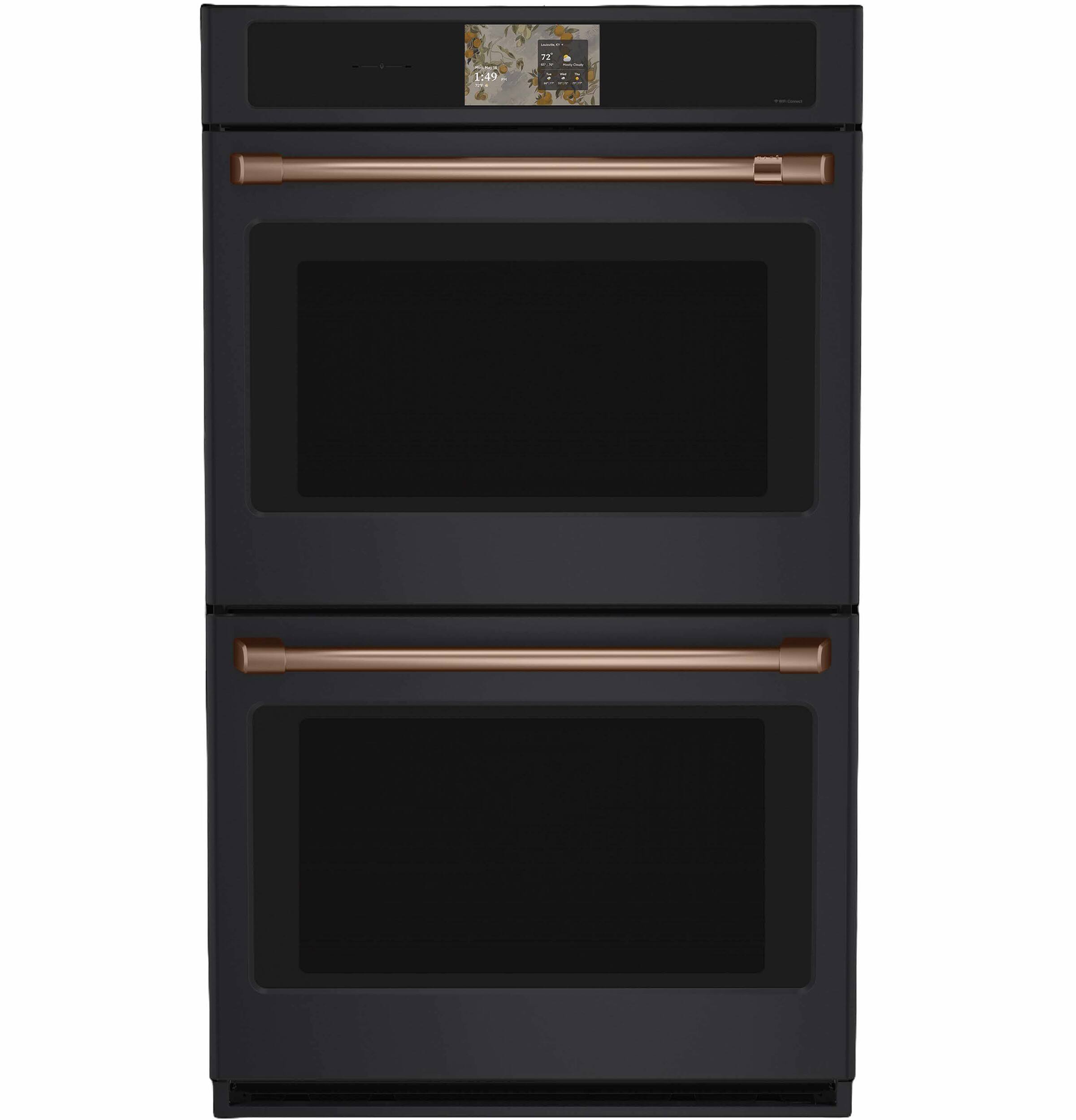 Alt View 18. Café - 30" Smart Built-In Double Electric Convection Wall Oven with Air Fry and Precision Cooking Modes - Matte Black.
