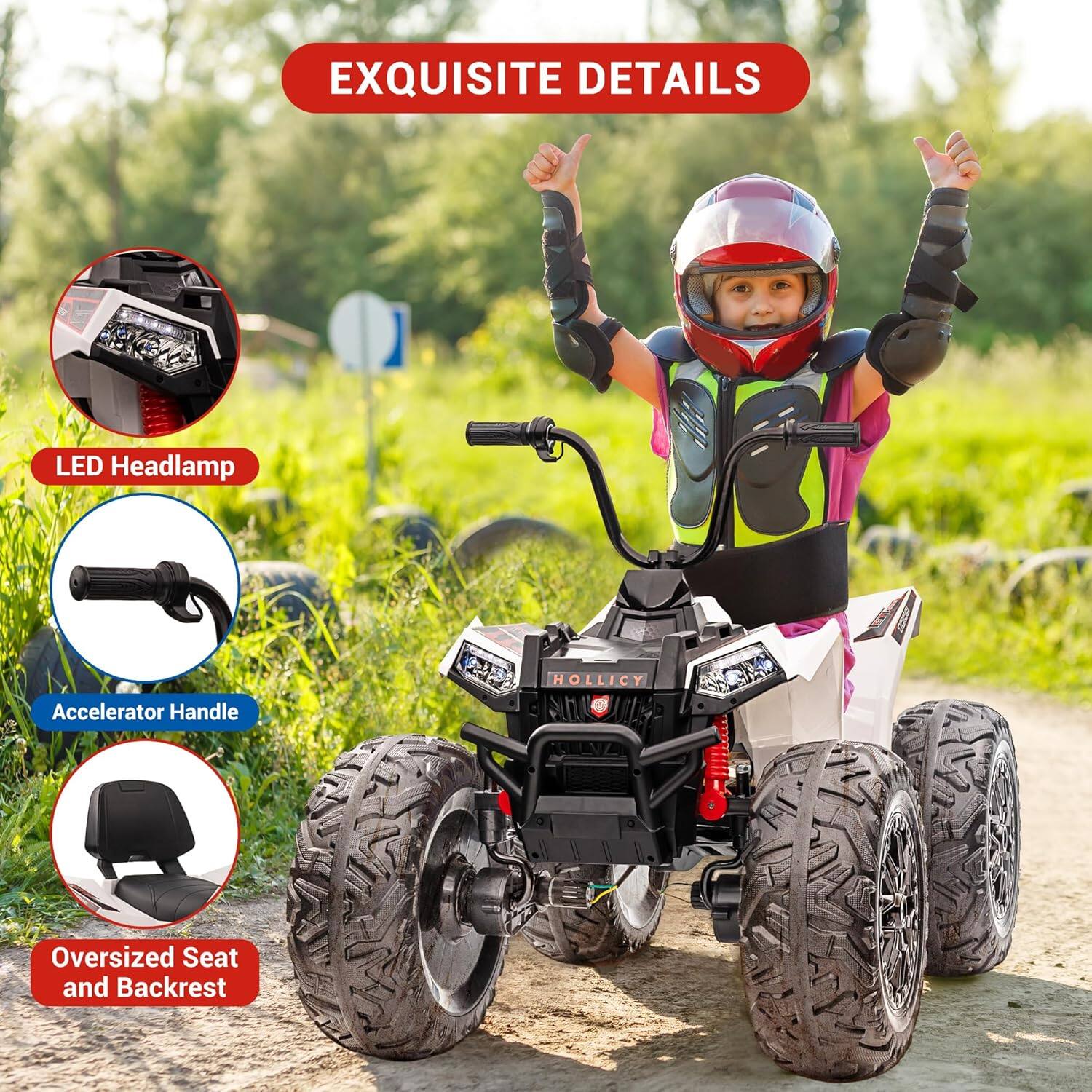 EXQUISITE DETAILS

- LED Headlamp
- Accelerator Handle
- Oversized Seat and Backrest