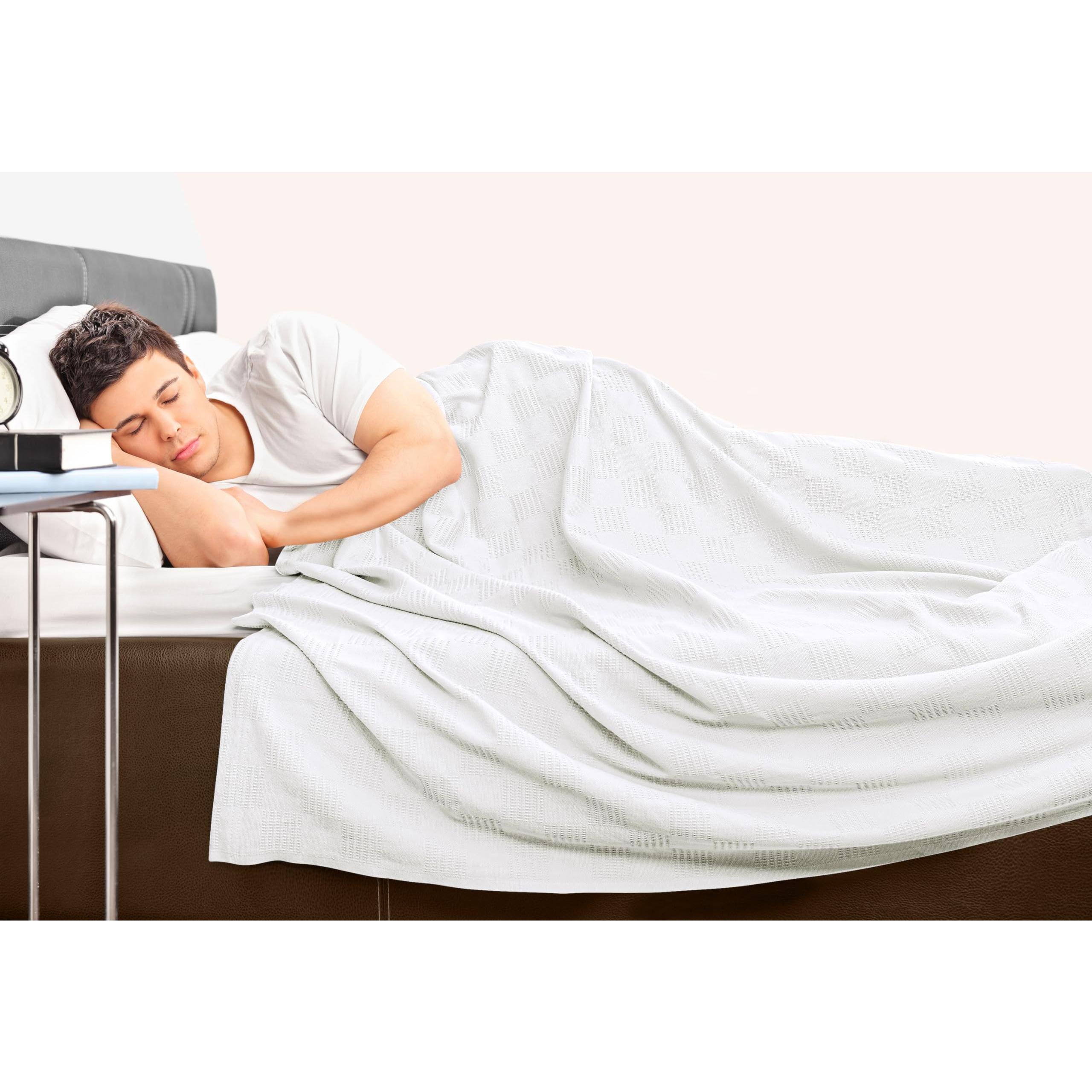 Alt View 8. Dapper Styles - Cotton Blanket twin 90x72 Inch 350gsm Lightweight Soft And Breathable Thermal Dorm Bed For All Seasons - Smoke Gray-Full.