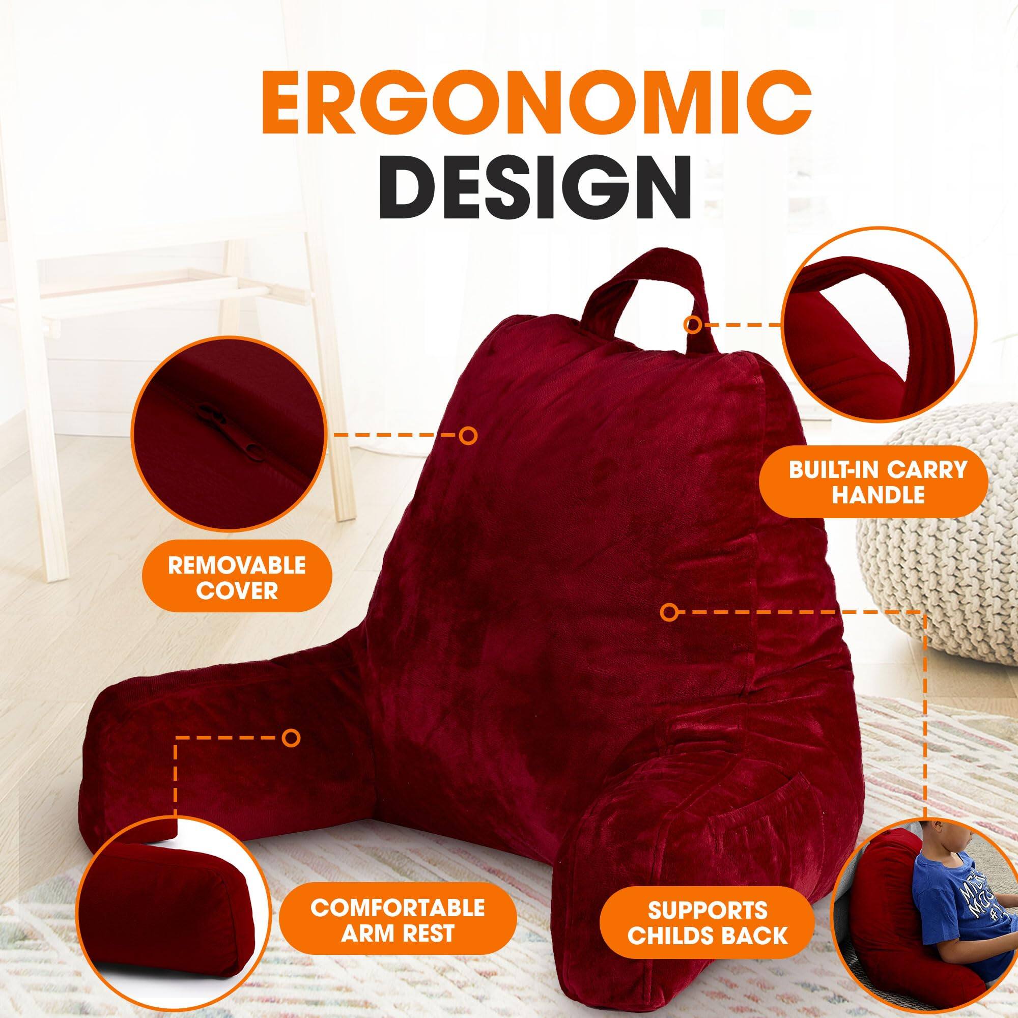 ERGONOMIC DESIGN
BUILT-IN CARRY HANDLE
REMOVABLE COVER
COMFORTABLE ARM REST
SUPPORTS CHILD'S BACK
