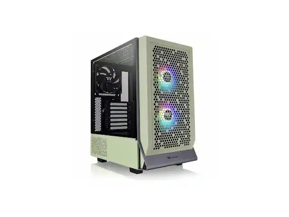 Front. Thermaltake - Thermaltake Ceres 300 Series Ceres 300 TG ARGB Matcha Green SPCC E-ATX Mid Tower Case - Matcha Green.
