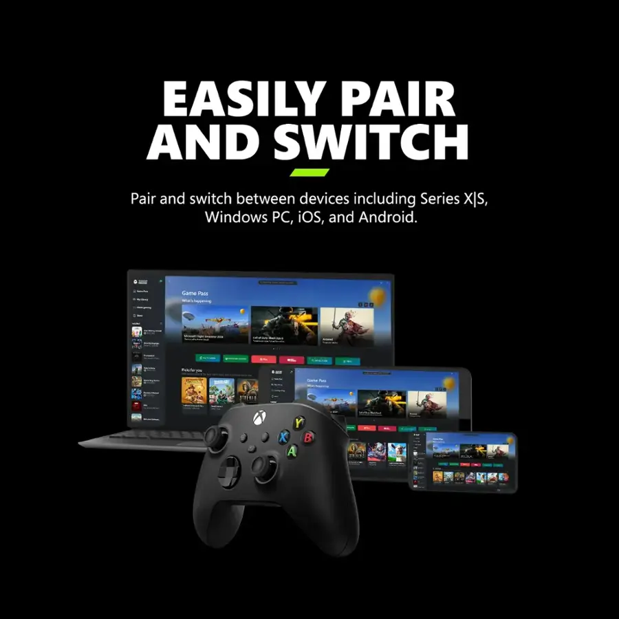 Microsoft Xbox Wireless Controller for Xbox Series X, Xbox Series S, Xbox One, PCs, and Cloud-Enabled Devices Carbon Black