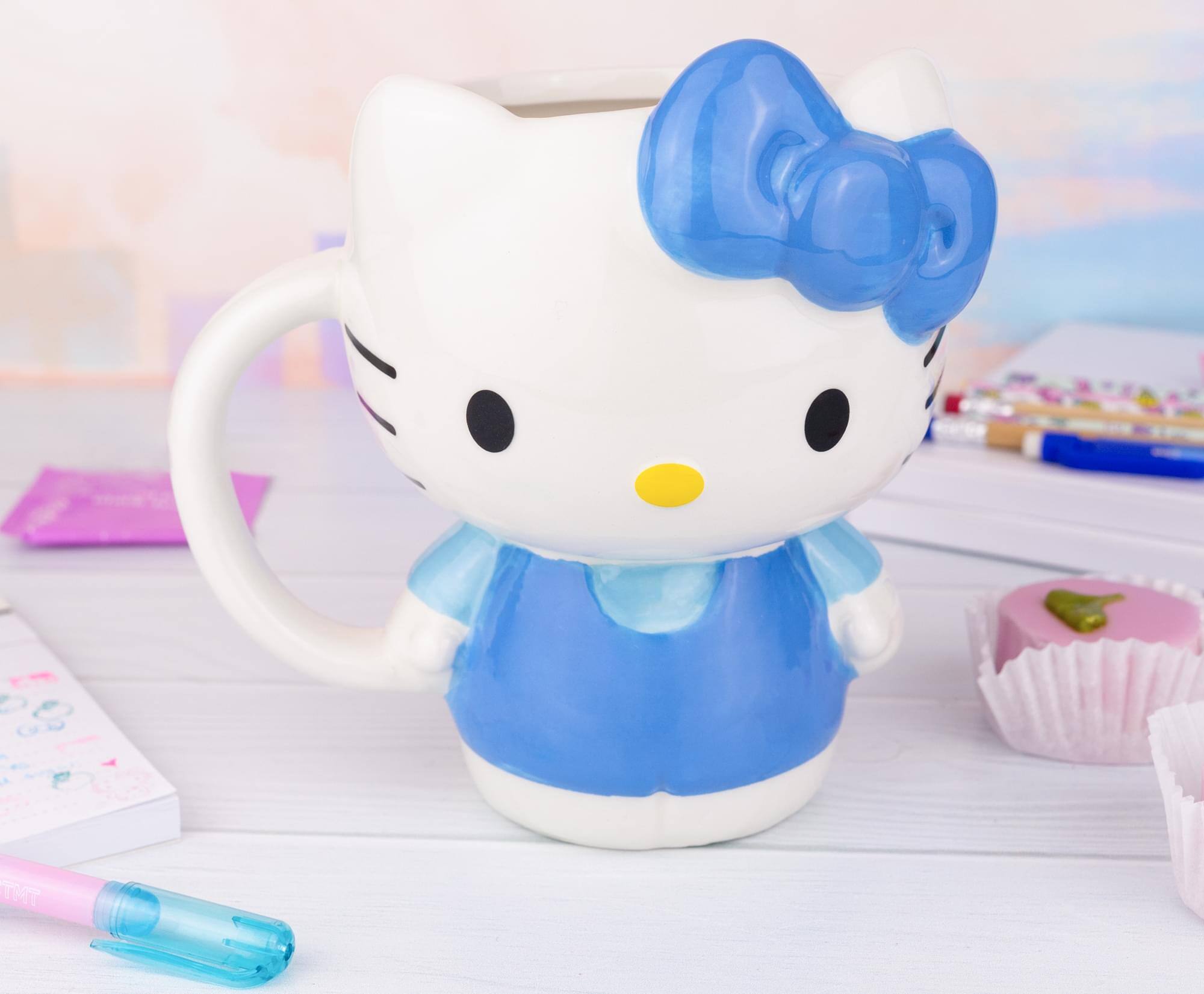 Alt View 2. Silver Buffalo - Sanrio Hello Kitty Blue Sculpted Ceramic Mug | Holds 20 Ounces - Blue.