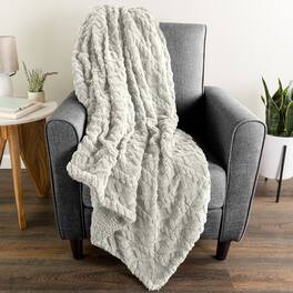 Lavish Home - Sherpa Fleece Throw Blanket for Couch, 50”x 60” - Cream