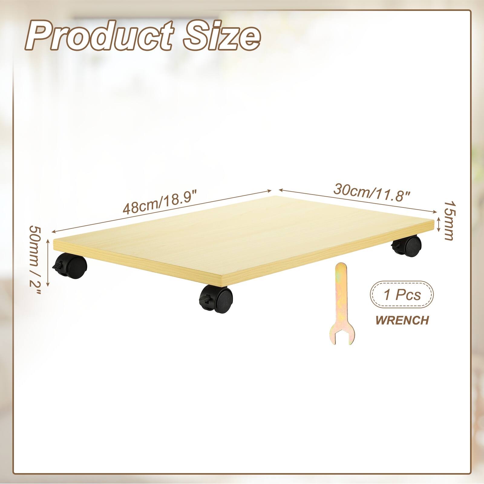 Product Size  
50mm / 2"  
48cm / 18.9"  
30cm / 11.8"  
1.8"  
1 Pcs  
5mm WRENCH