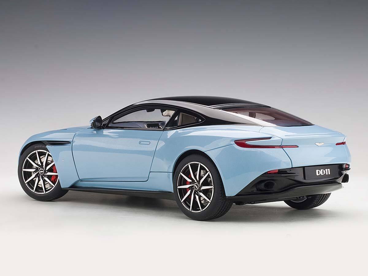 Alt View 3. Autoart - Aston Martin DB11 Q Frosted Glas Blue with Black Top 1/18 Model Car by Autoart.