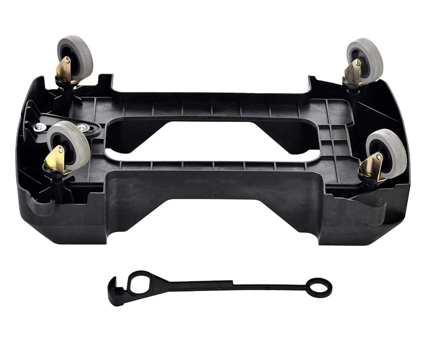 Back. Alpine Industries - Rectangular Dolly for 23 Gallon Trash Can Receptacle - Black.