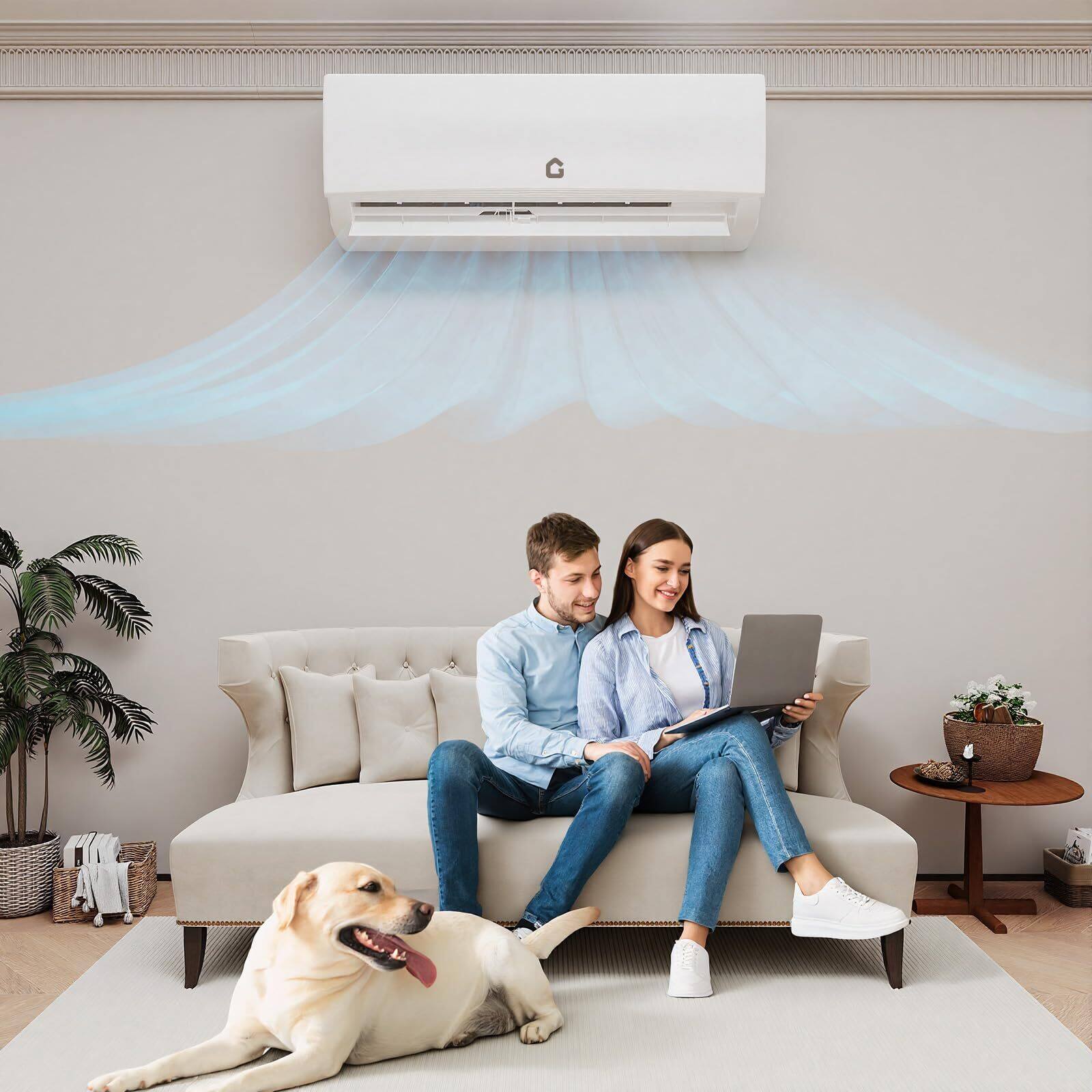 Alt View 1. GARVEE - 18K Dual 2 Zone 12000 BTU+ 12000 BTU Ductless Mini Split Air Conditioner 24 SEER2 AC Unit w/Pre-Charged Heat Pump - White.