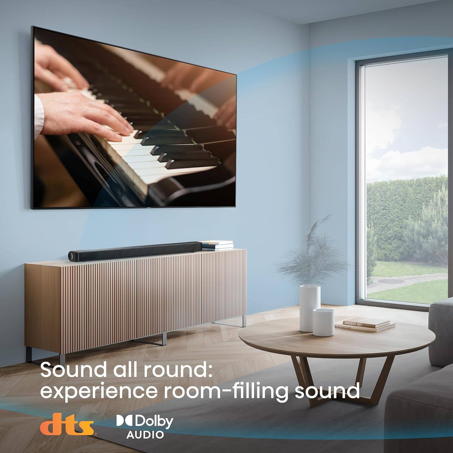 Sound all round:  
experience room-filling sound

dts  
Dolby AUDIO